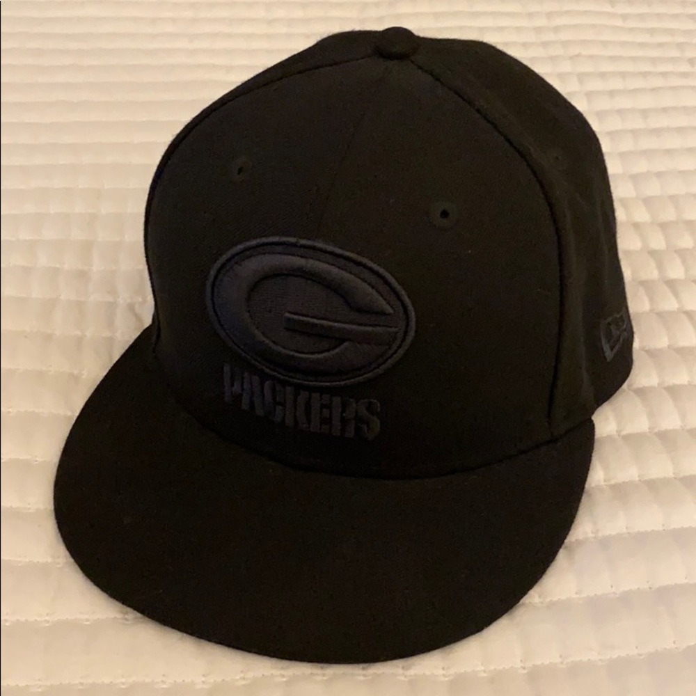 Green Bay Packers New-Era Black 59FIFTY Cap 7-1/2